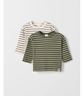 Baby Organic Cotton 2 Pack Long Sleeve Waffle & Rib T-Shirt