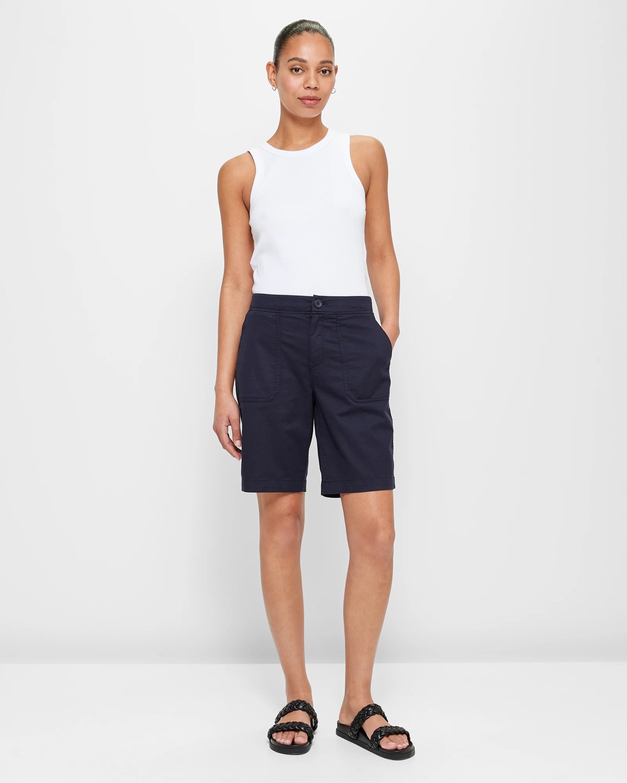 Dark blue shorts on sale womens