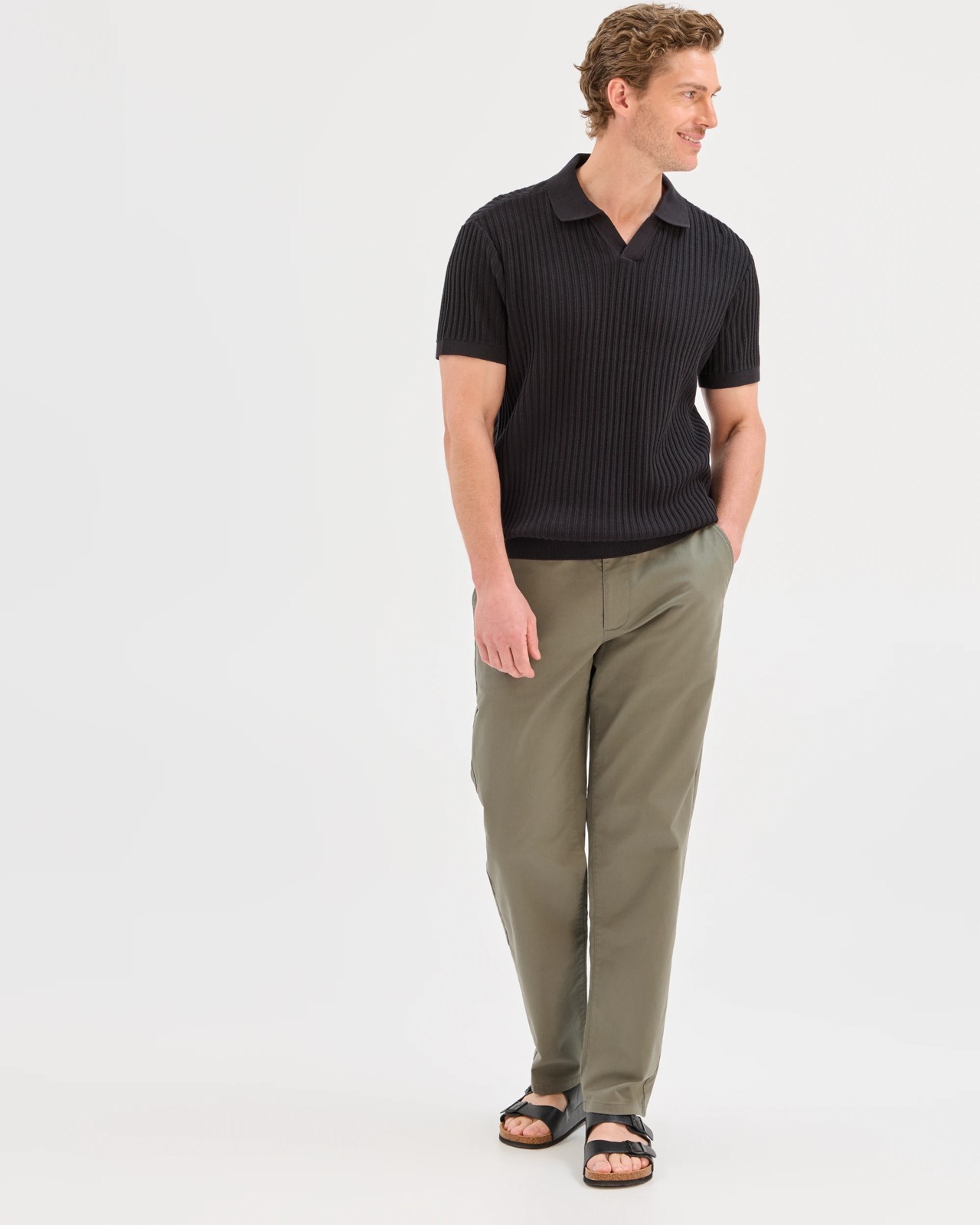 Australian Cotton Relaxed Fit Chino Pants  - Basil 6 of 6
