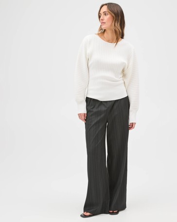 Preview Long Dolman Sleeve Crepe Knit Jumper
