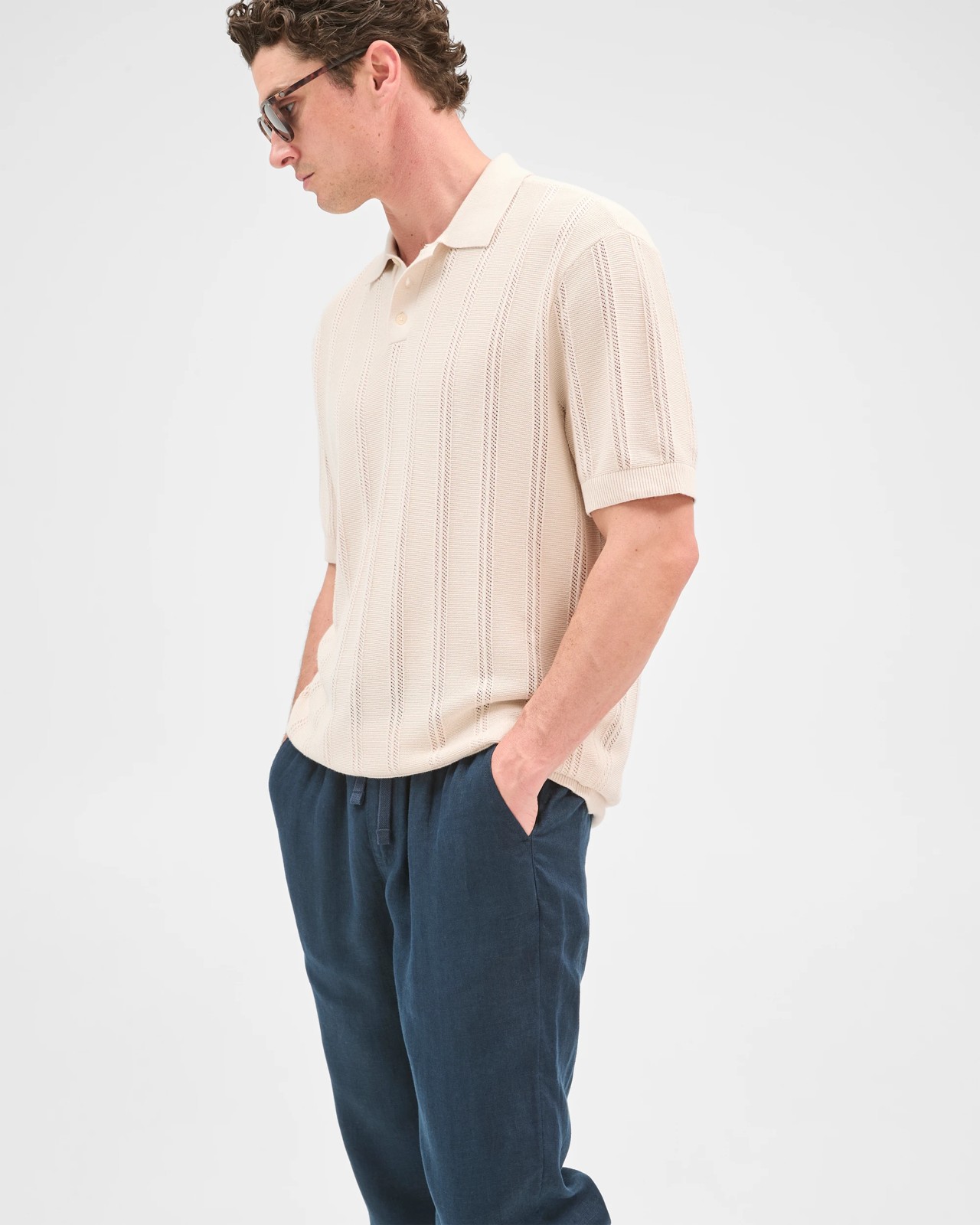 European Linen Full Length Pants - Navy 5 of 5