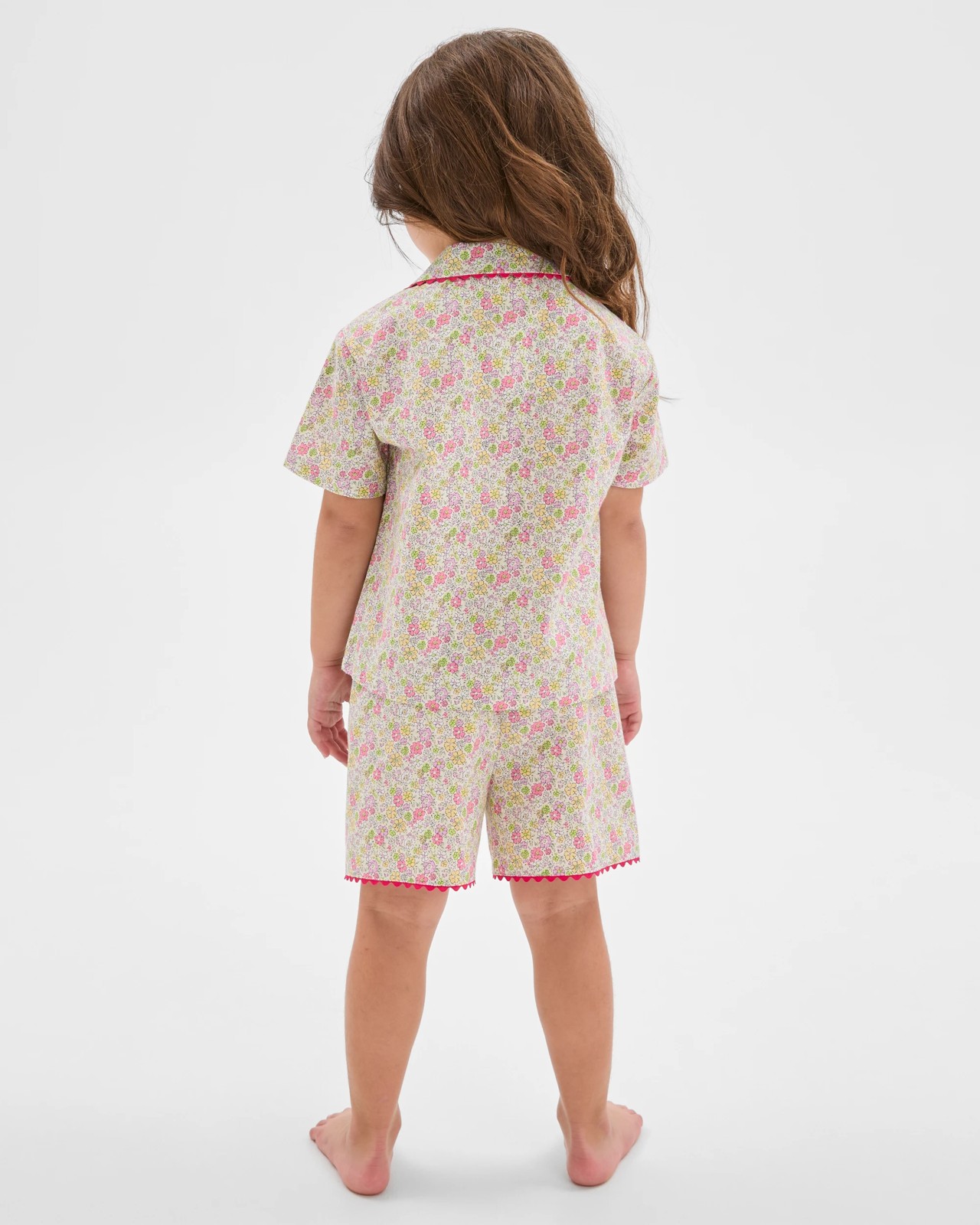 Australian Cotton Younger Girls Ric Rac Shorts Pyjama Set - Floral 4 of 6