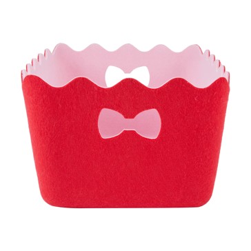 Christmas 2 Tone Red Felt Basket - Anko