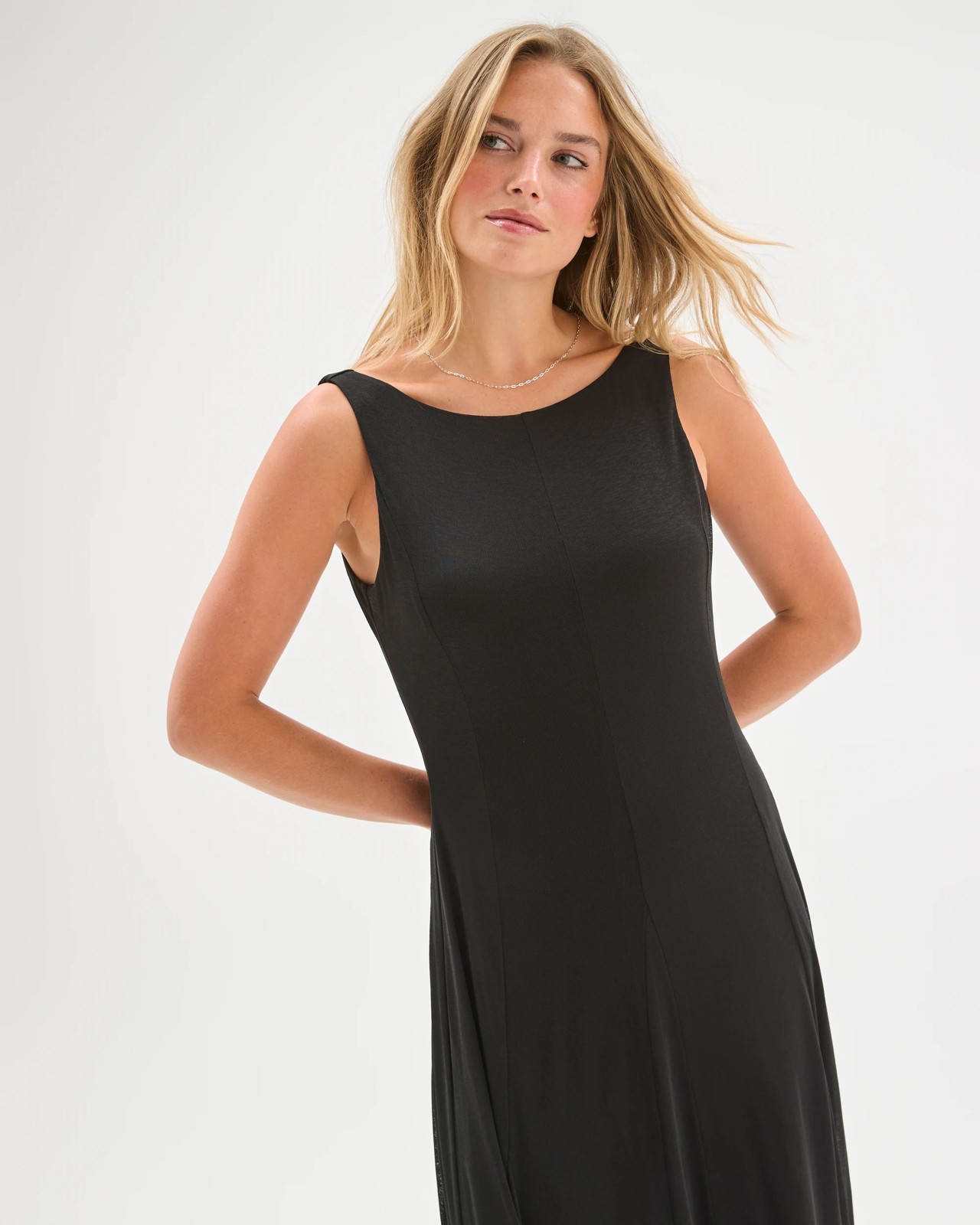 Lily Loves Boat Neck Midi Dress - Black 2 of 5
