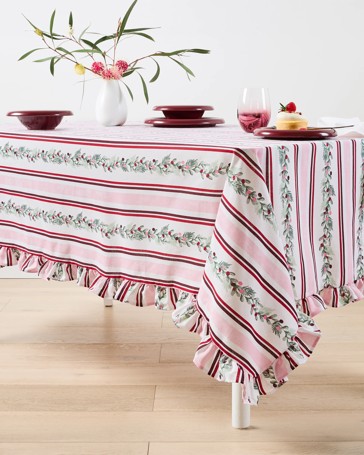 Anko Extra Large Holly Stripe Tablecloth