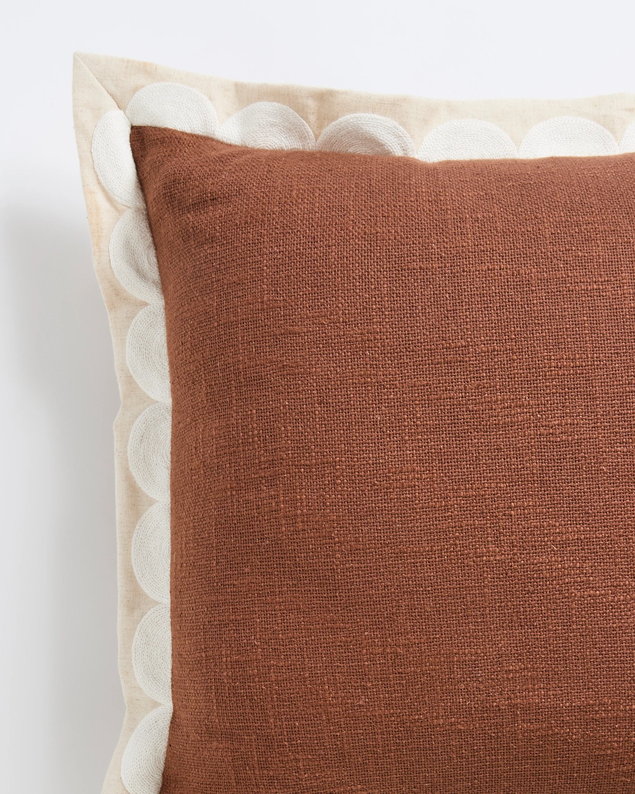 Sylvie Scallop Embroidered Cushion 2 of 2