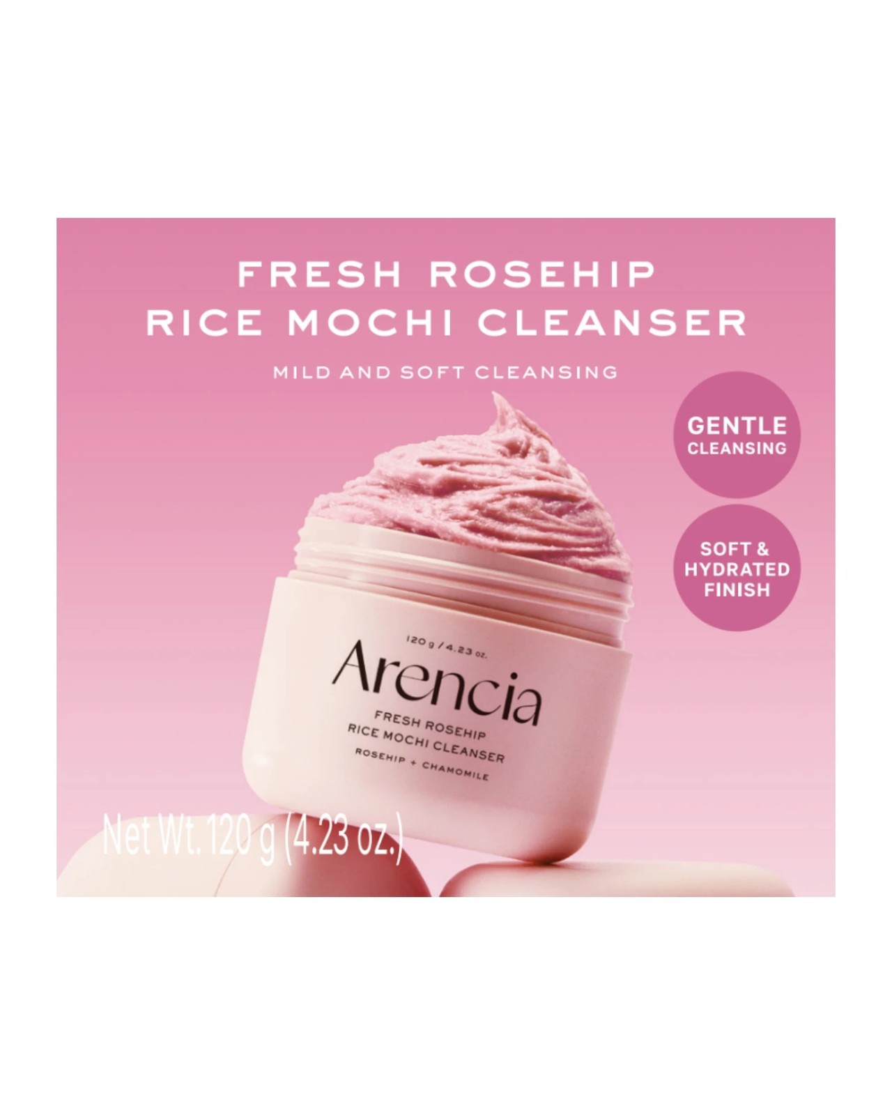 Arencia Fresh Rosehip Rice Mochi Cleanser 120g 3 of 4