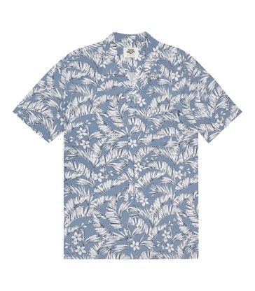 Piping Hot Palm Flower Print Resort Shirt