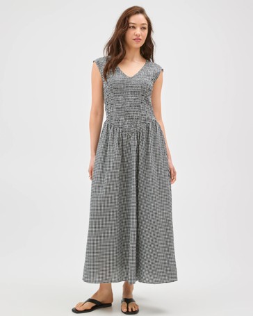 Lily Loves Australian Cotton Shirred Midi Dress