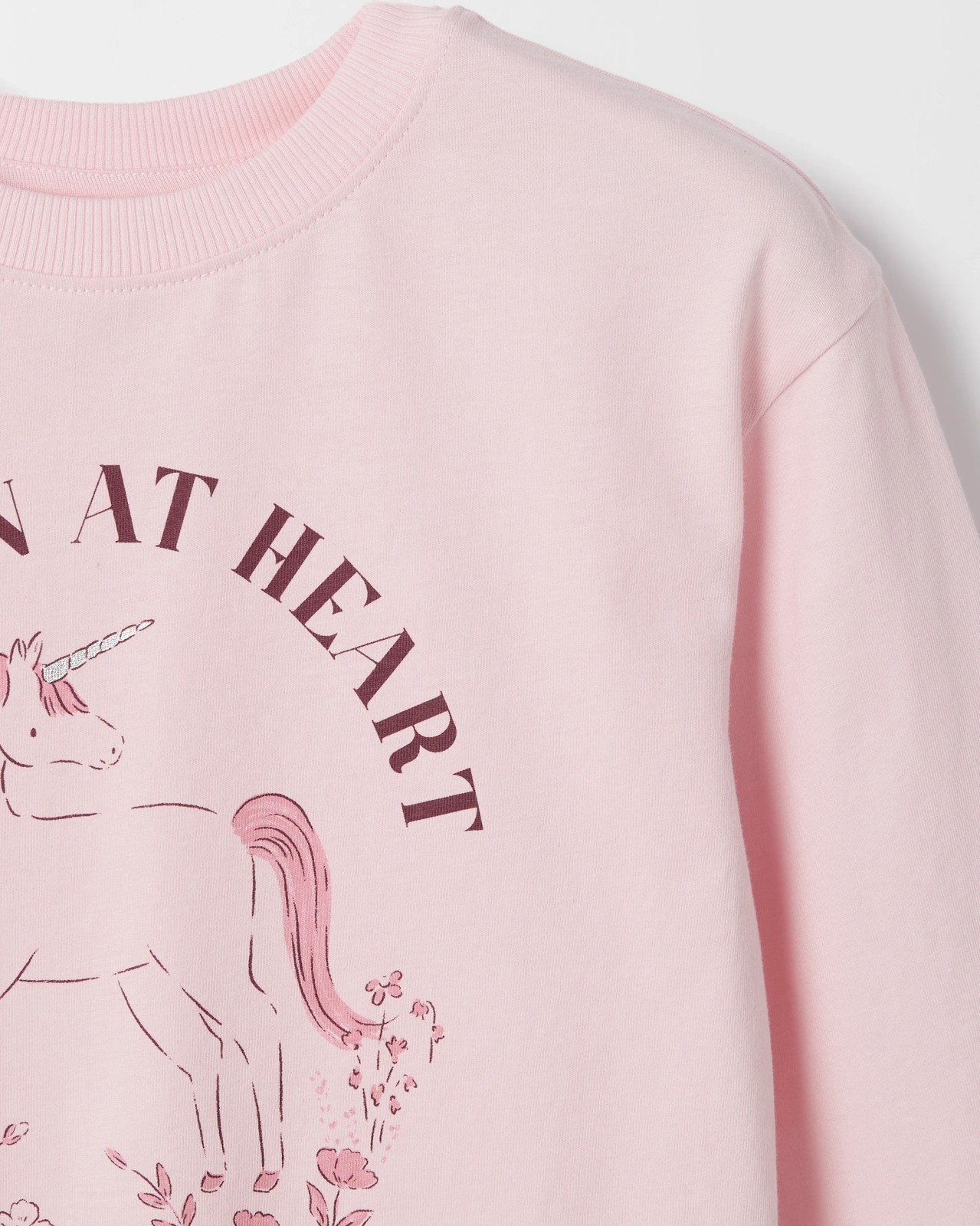 Australian Cotton Long Sleeve T-Shirt - Pink Unicorn Placement 2 of 2
