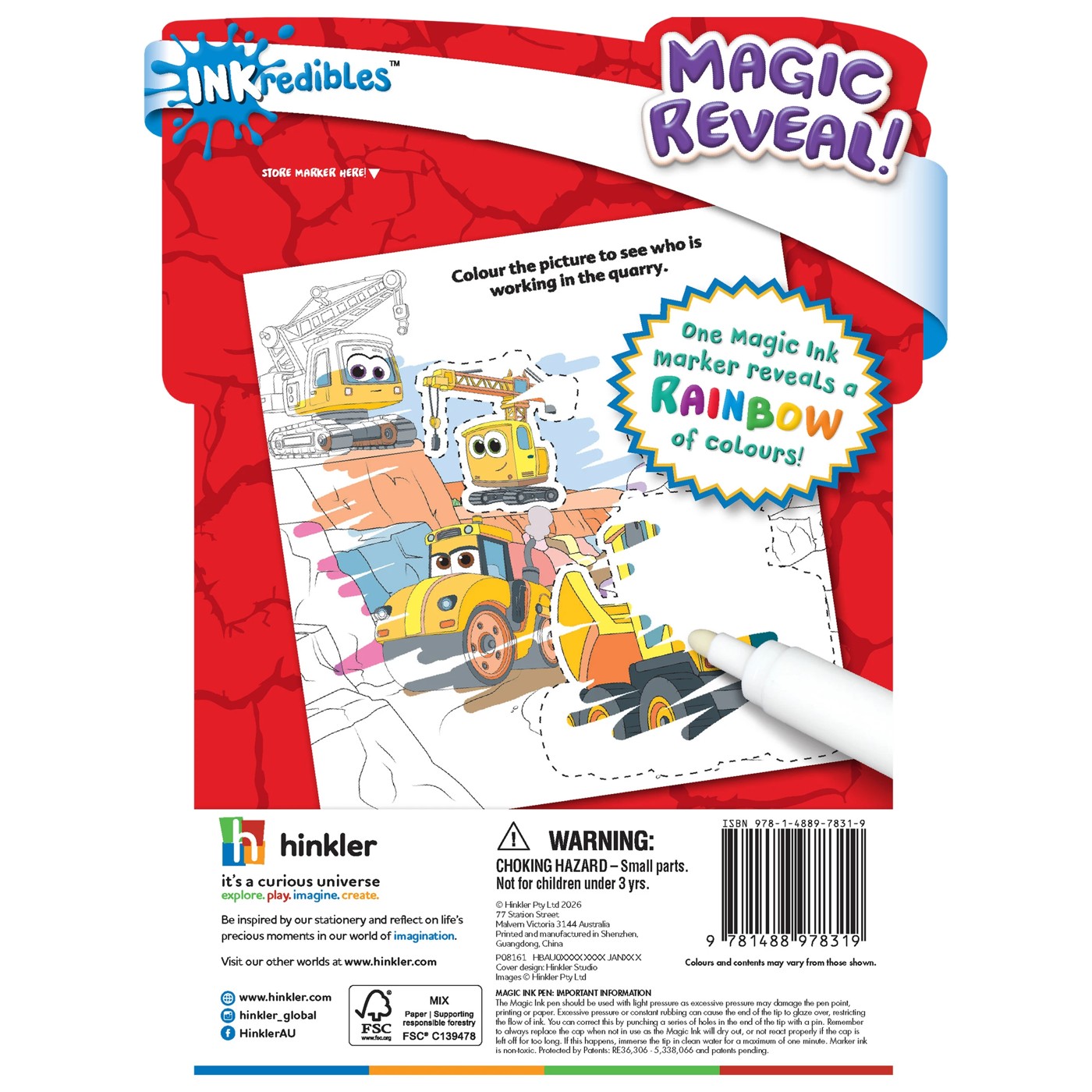 INKredibles Diggers & Dumpers Mess Free Magic Ink Pictures - Book 2 of 5