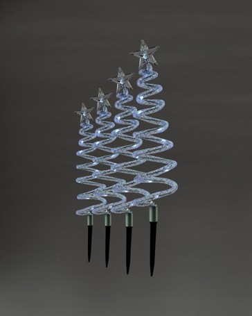 Anko 4 Pack Solar Powered LED Light Up Swirl Tree Stakes