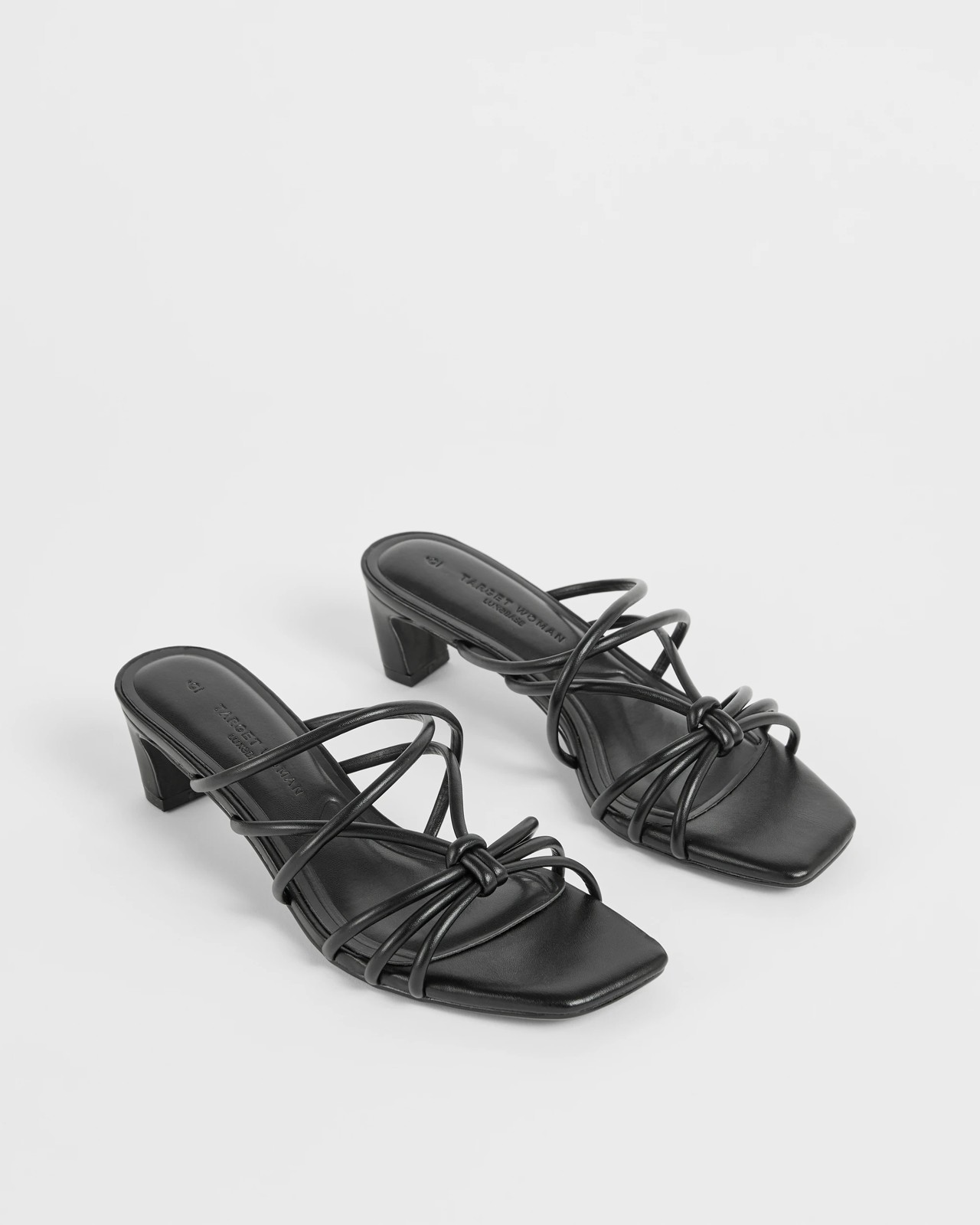 Strappy Low Heels - Sassy - Black PU 2 of 3