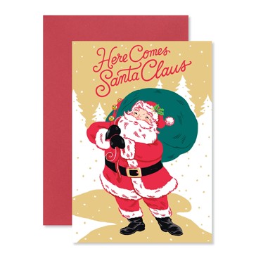 Hallmark Christmas Card - Here Comes Santa Claus