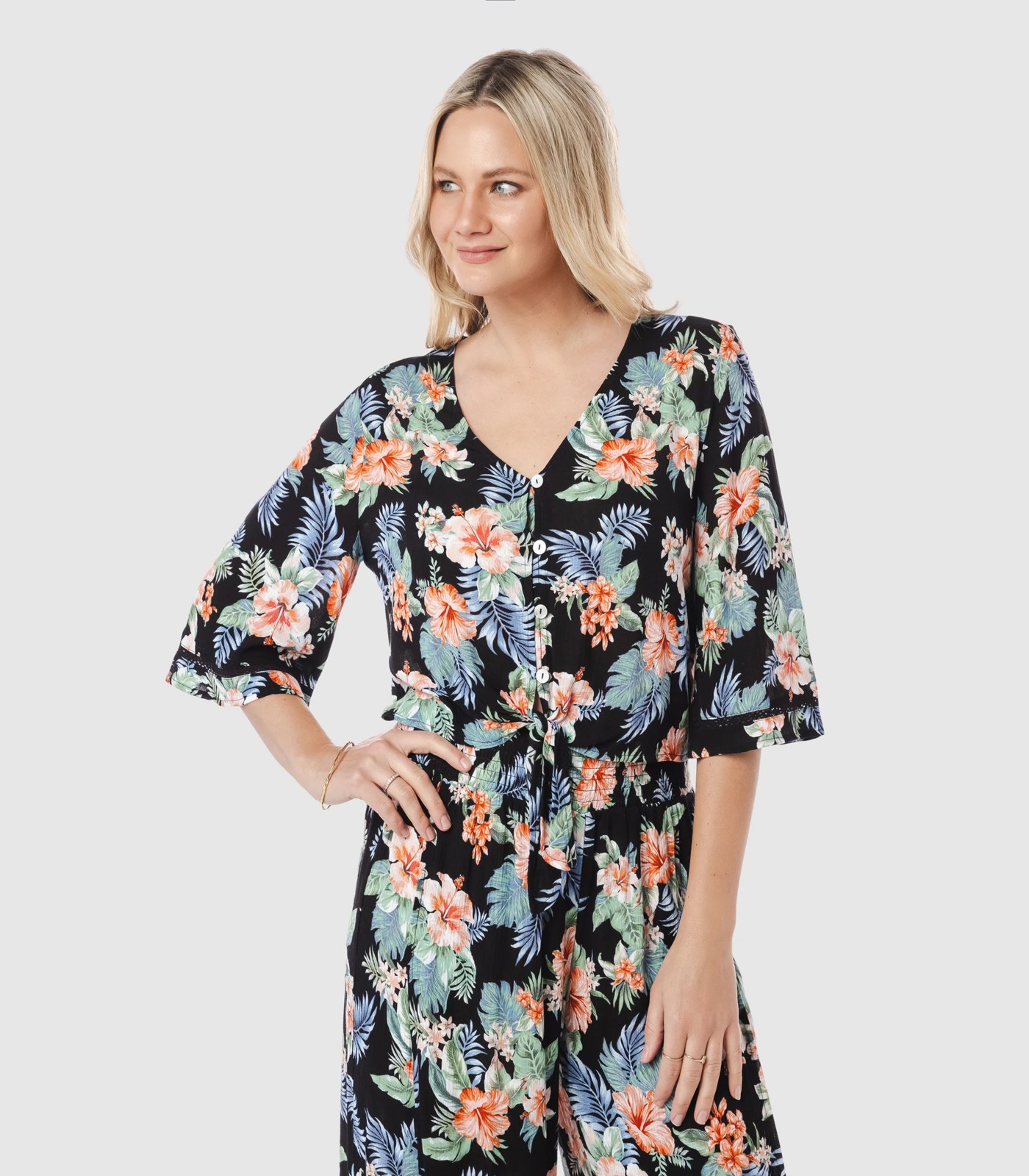 Kimono Tie Blouse - Piping Hot | Target Australia