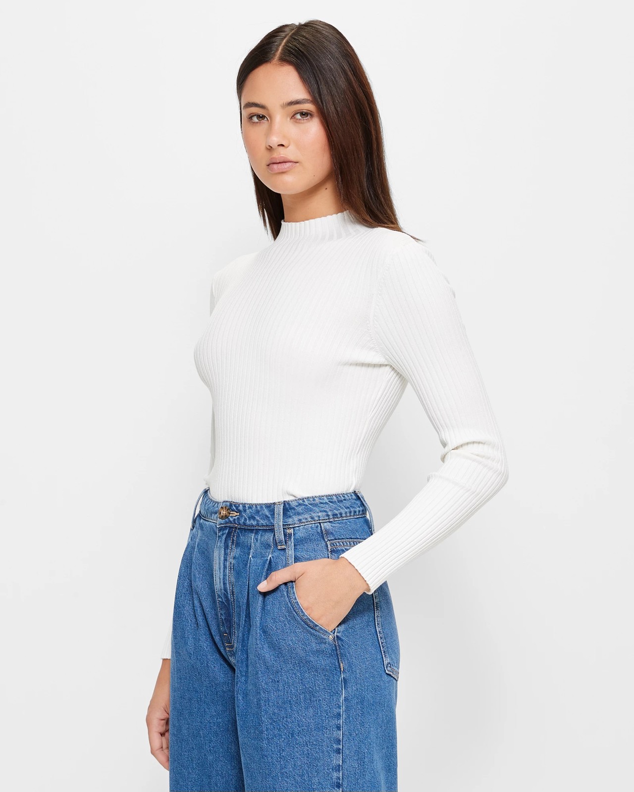 Long Sleeve Knit Skivvy - Lily Loves - White | Target Australia