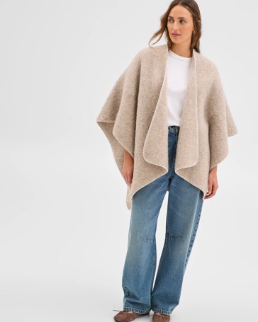 Brushed Blanket Stitch Poncho