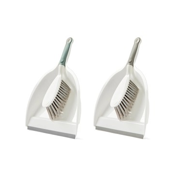 Dustpan and Brush, White and Grey - Anko