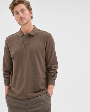 Australian Cotton Blend Boucle Polo Top