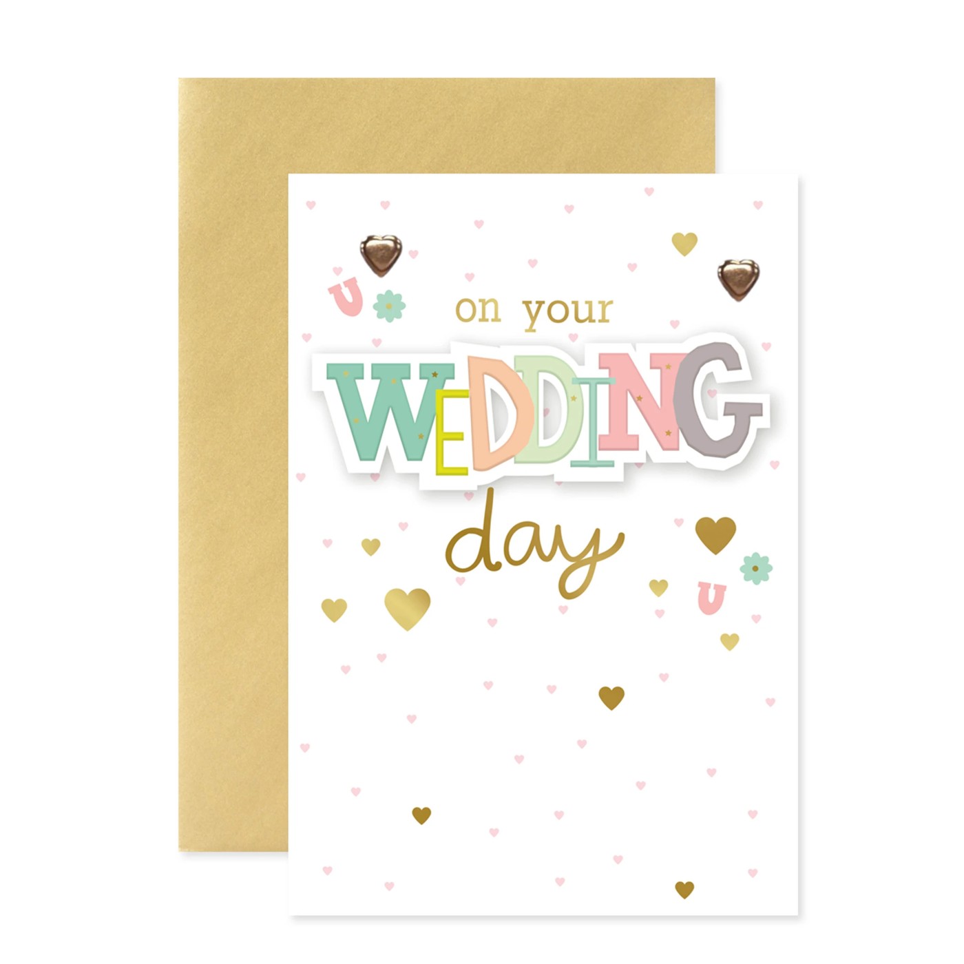 Hallmark Wedding Card - Gold Hearts 3 of 3