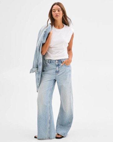 Lily Loves Denim Wide Leg Seam Detail Jeans