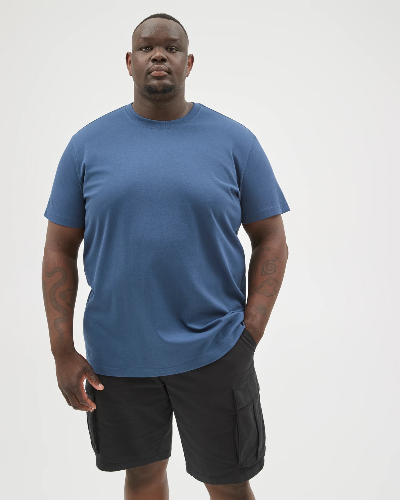Plus Size Australian Cotton Heavyweight Relaxed T-Shirt - Navy 2 of 5