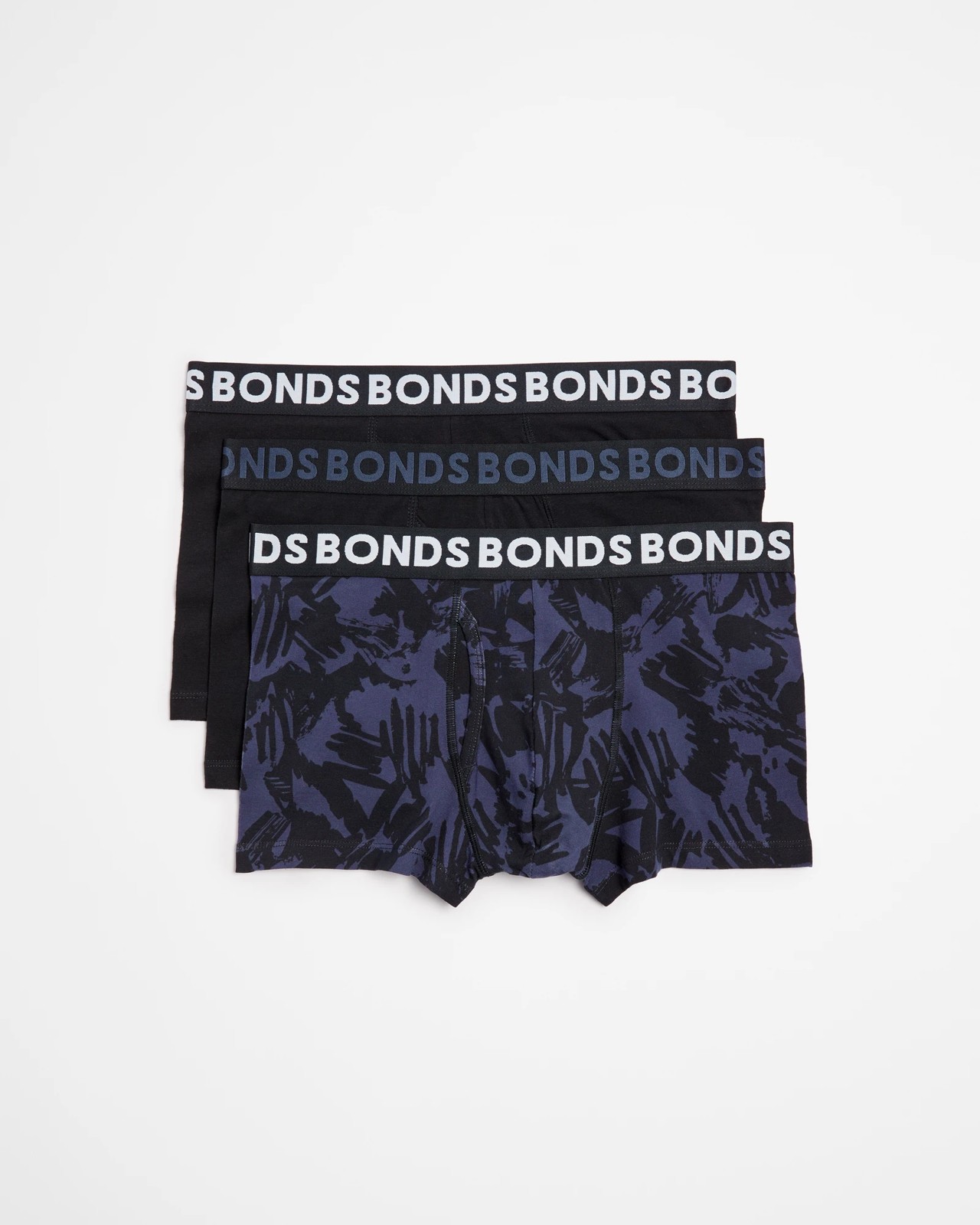 Bonds Men's Stretch Trunk 3 Pack Black