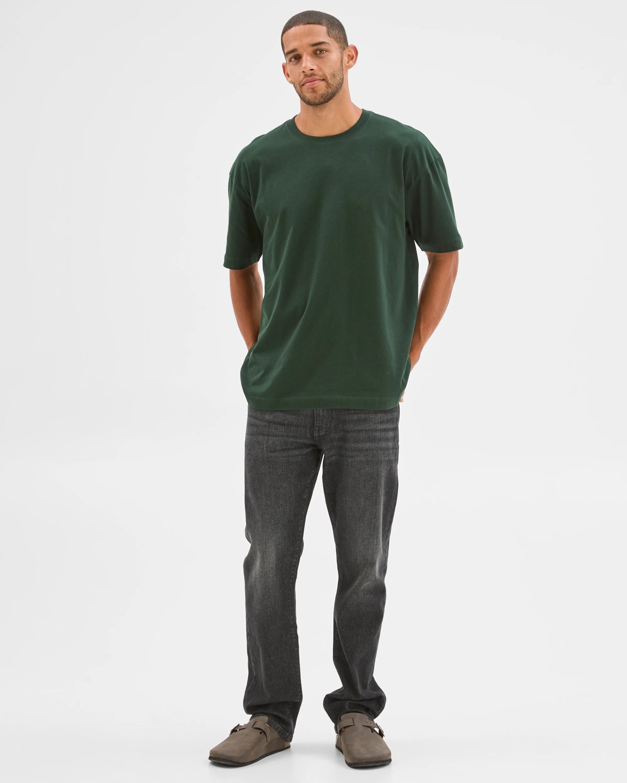 Australian Cotton Oversized T-Shirt - Winter Green 2 of 6