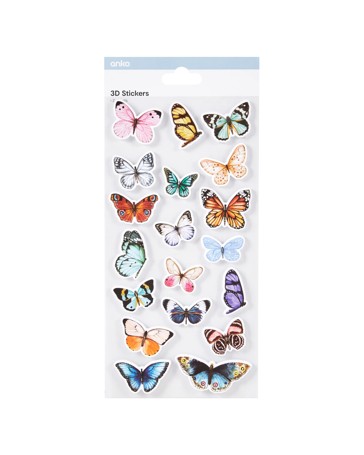 3D Stickers, Butterflies - Anko
