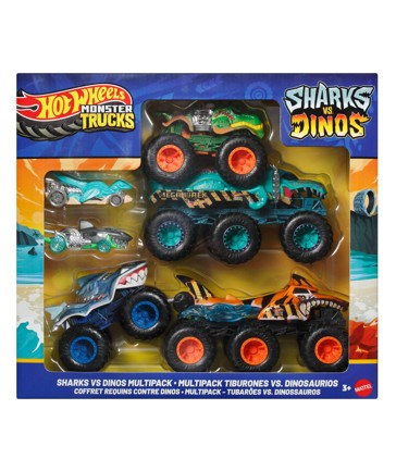 Hot Wheels Monster Trucks Sharks vs. Dinos Multipack
