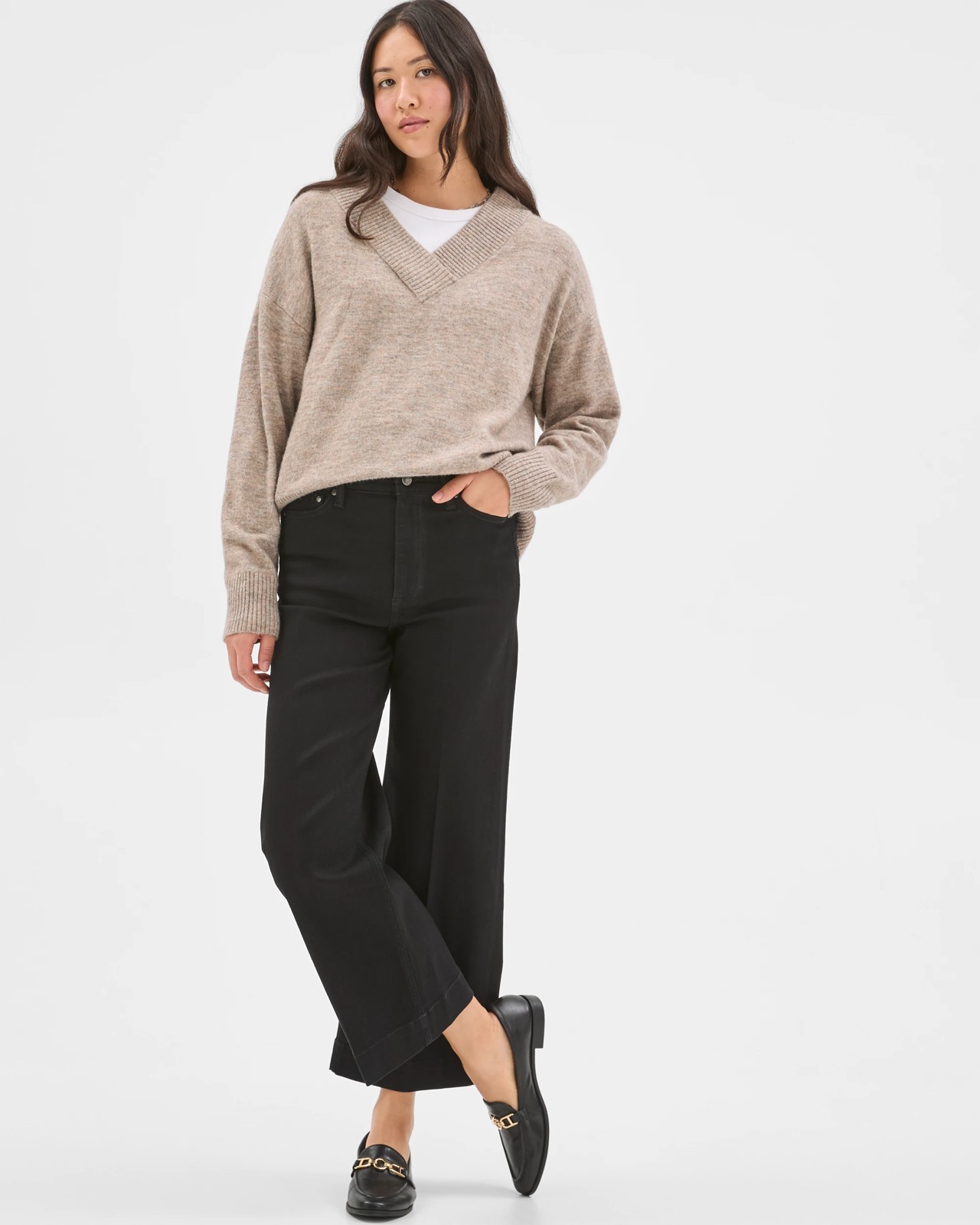 Kelsey Crop Length Wide Leg Denim Jeans 2 of 5