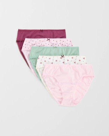 Cotton/Elastane 5 Pack High Cut Briefs