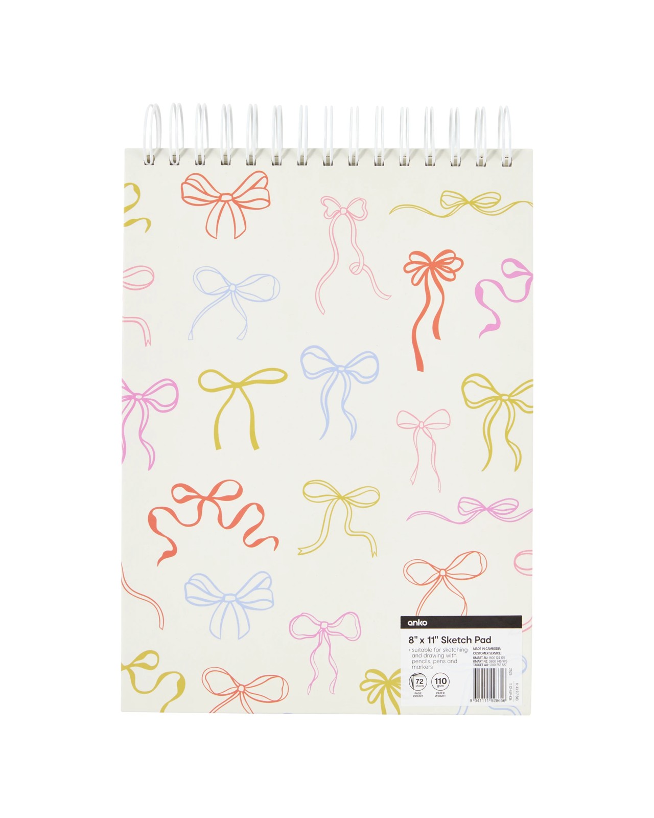 Anko 8in. x 11in. Sketch Pad - Bows 4 of 4