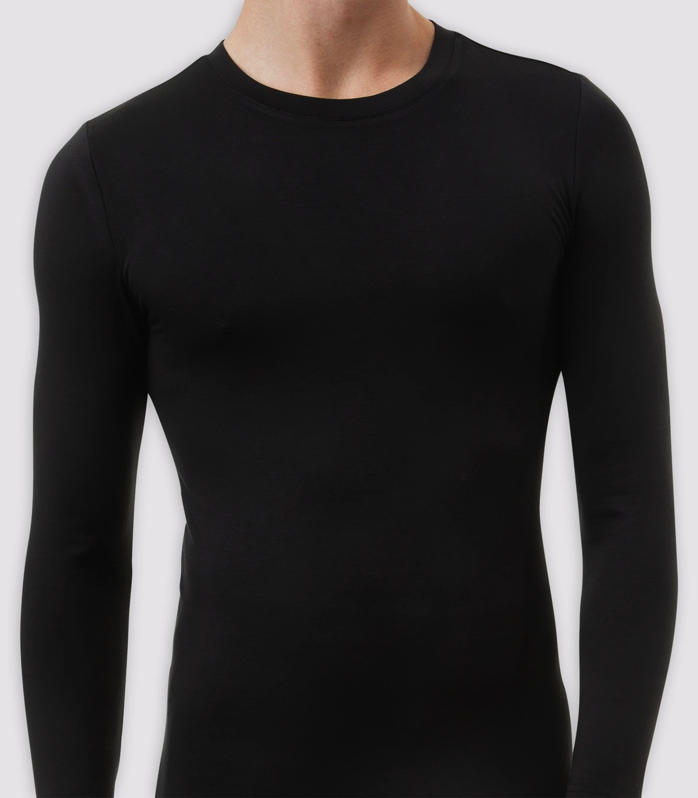 Black Extra Warm Long Sleeve Thermal Top, Lingerie