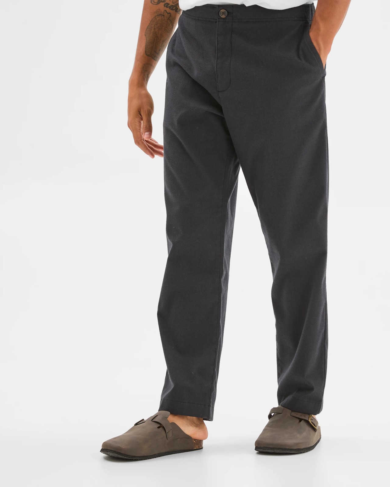 Brushed Relaxed Pants - Black 3 of 6