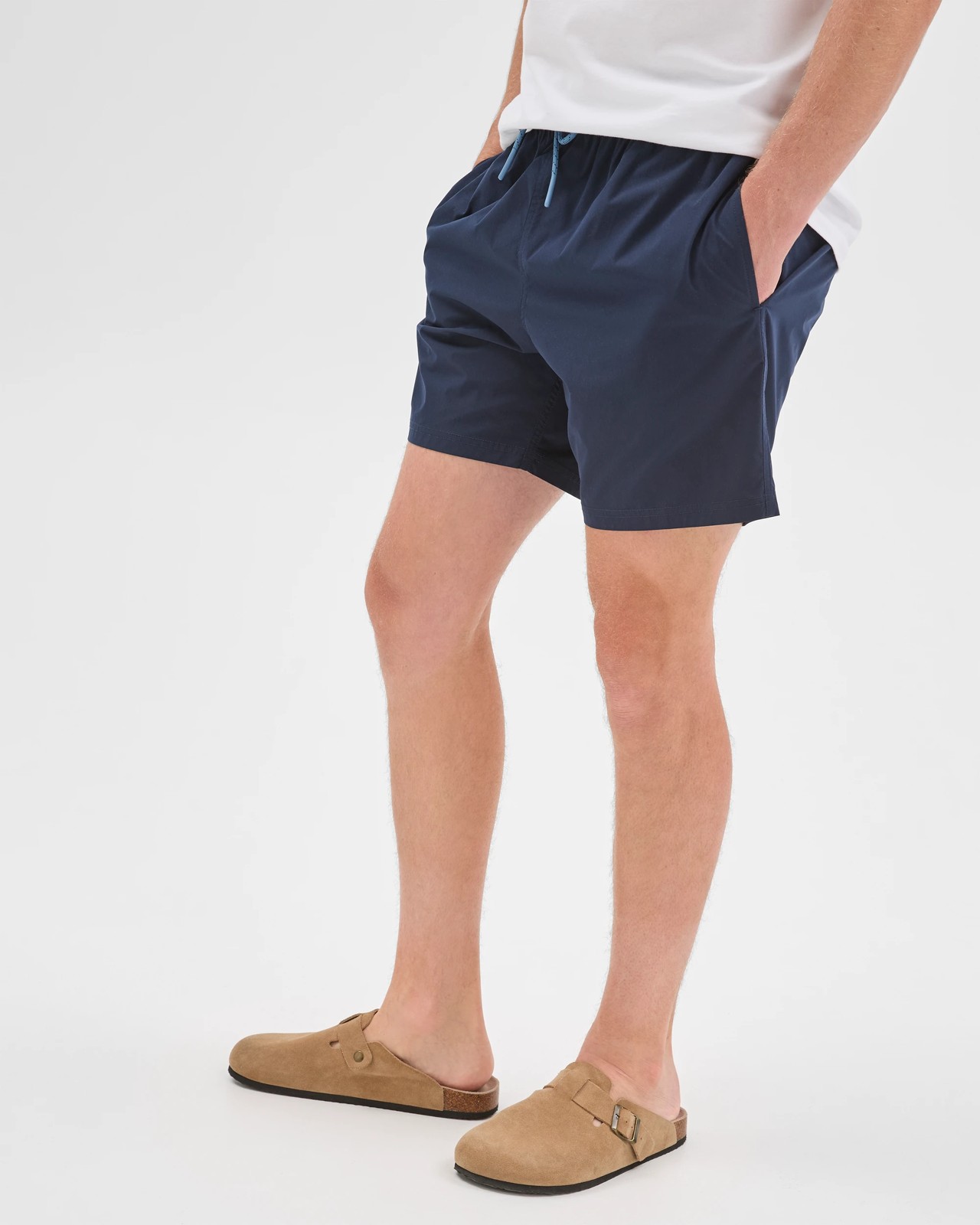 Elastic Waistband Bondi Shorts - Navy 3 of 5
