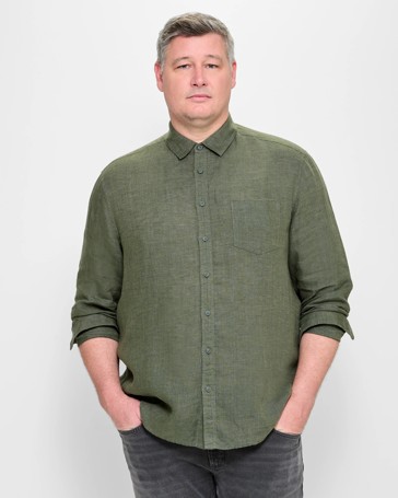 Plus Size Long Sleeve European Linen Shirt