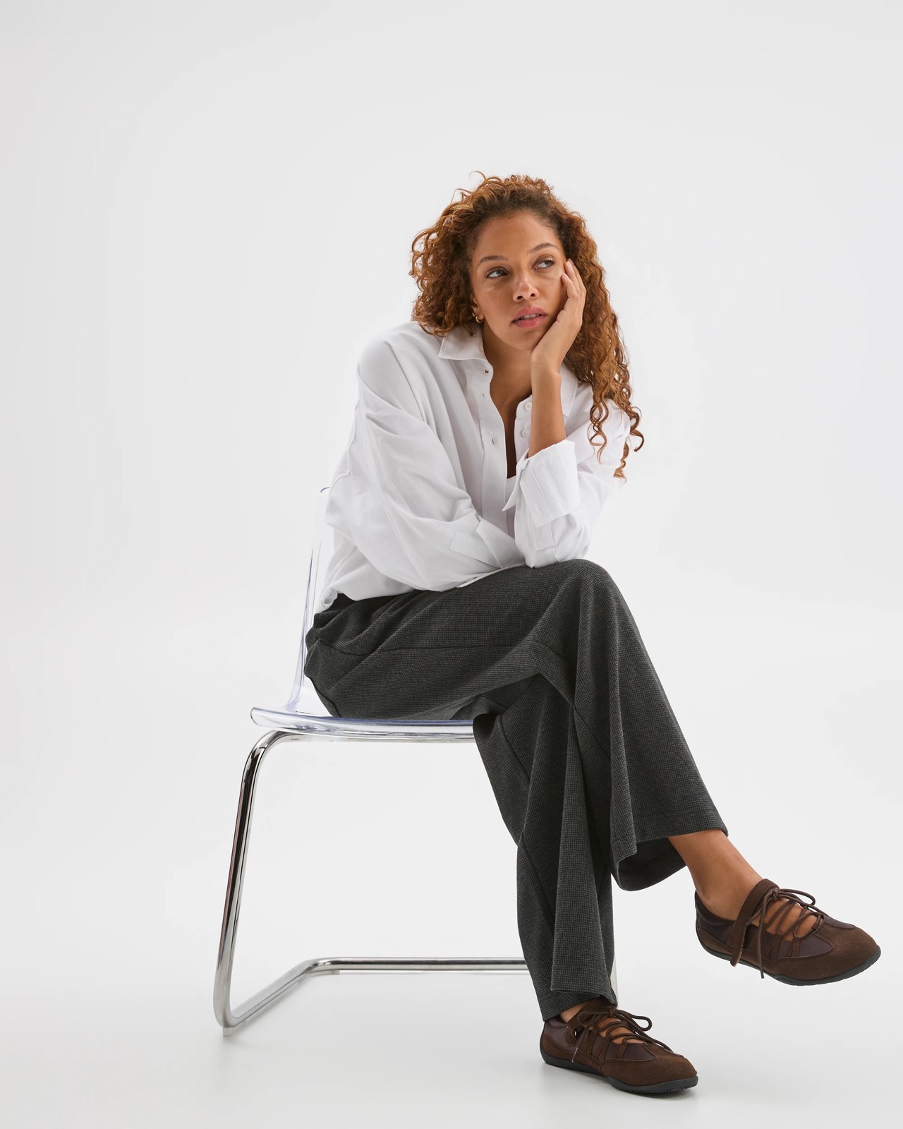 Wide Leg Check Jogger Pants 3 of 6