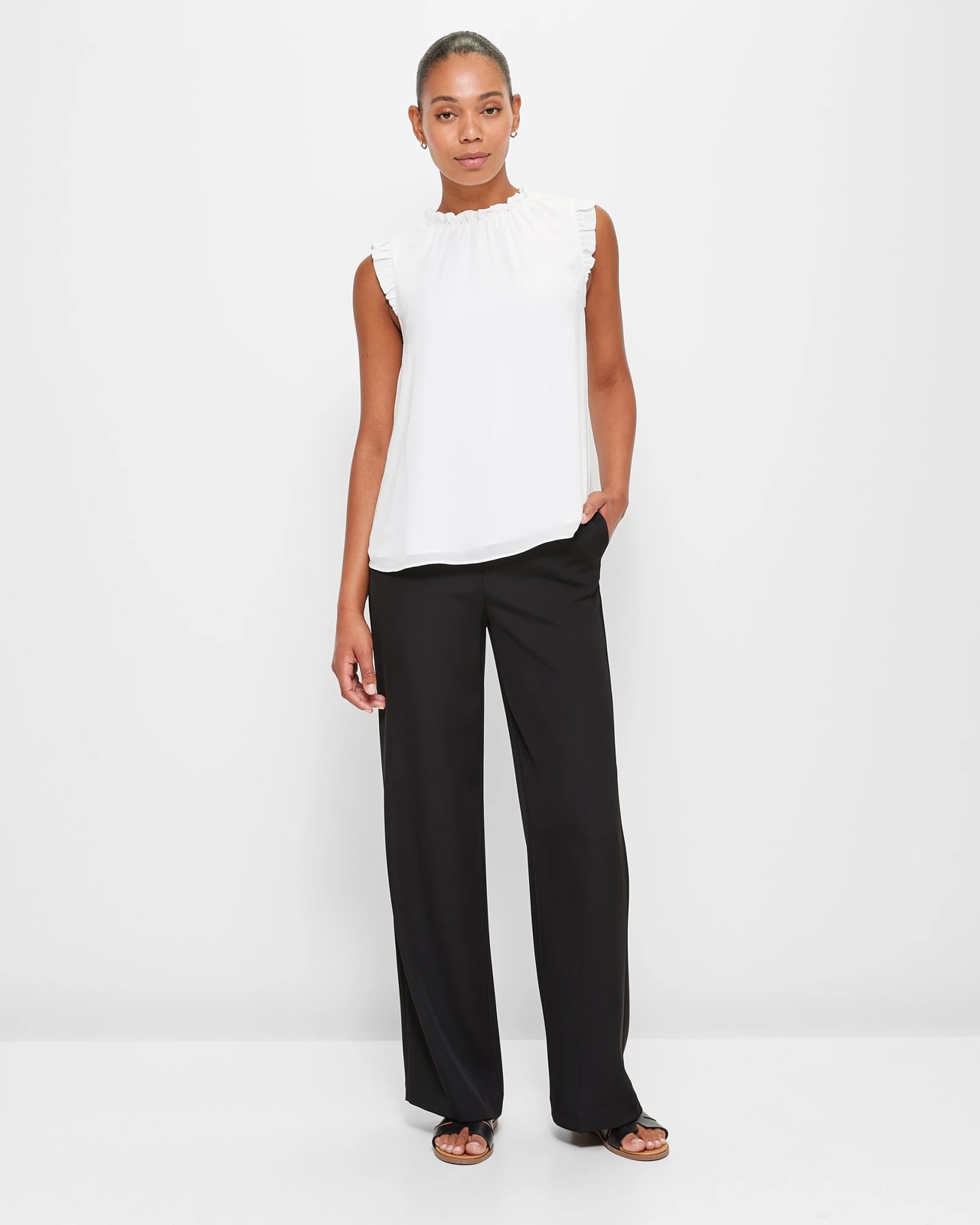 Ruffle Neck Tank Top - Preview 2 of 5