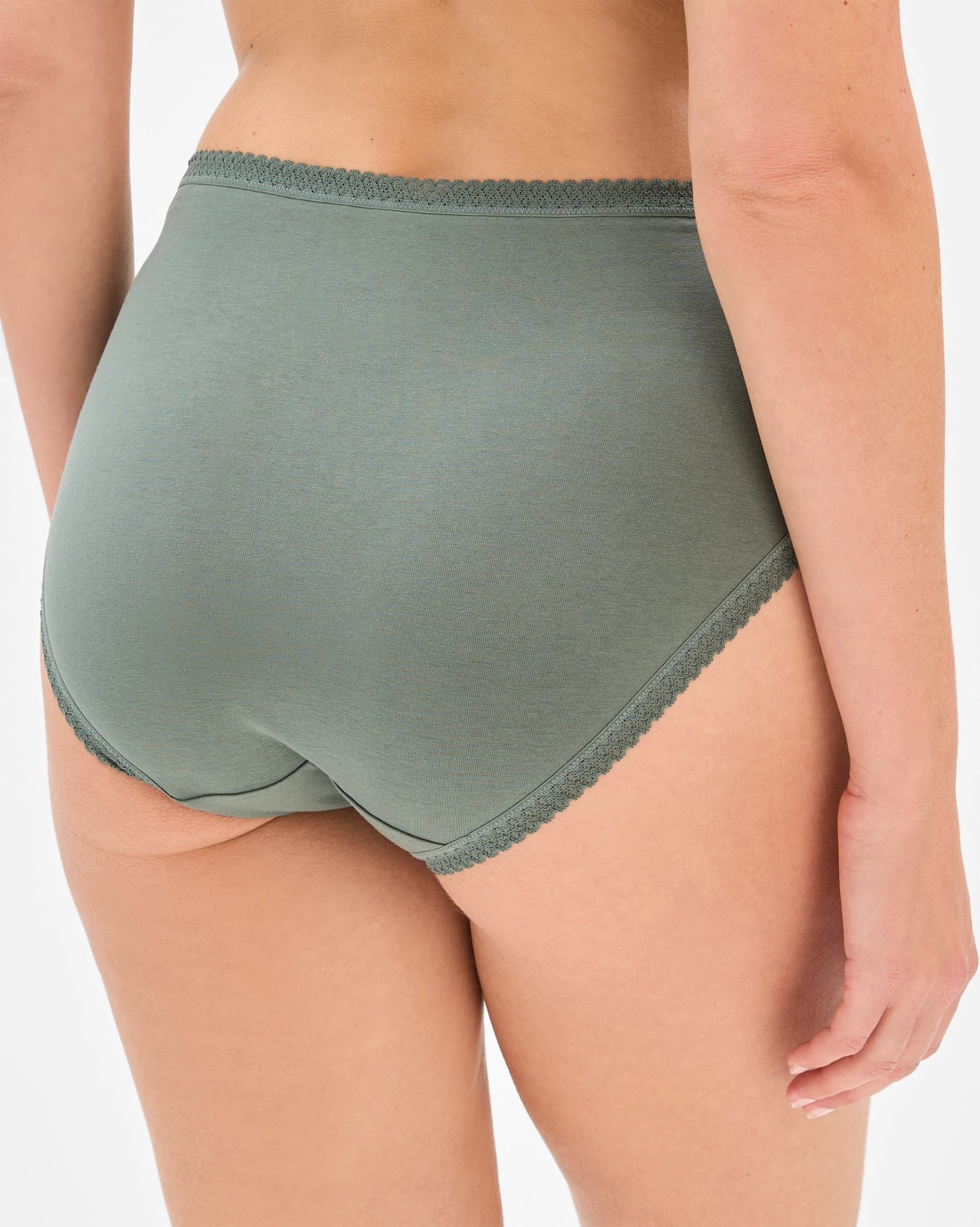 Australian Cotton Blend Womens Full Briefs 5 Pack - Blue/Green/Neutral 4 of 4