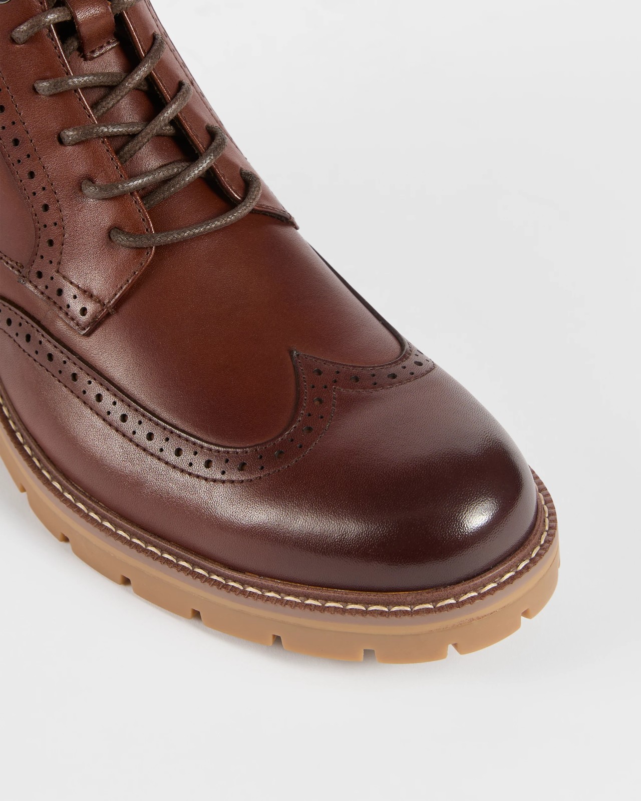 Brogue Genuine Leather Lace Up Chelsea Boots 3 of 3