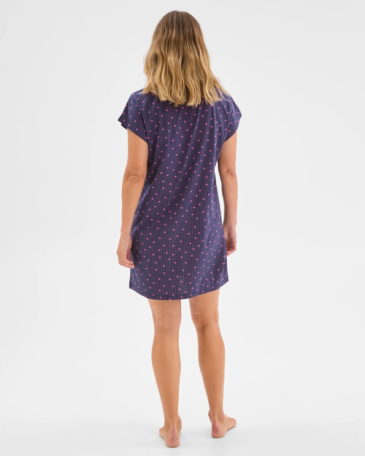 Australian Cotton T-Shirt Nightie - Heart Blue 6 of 6