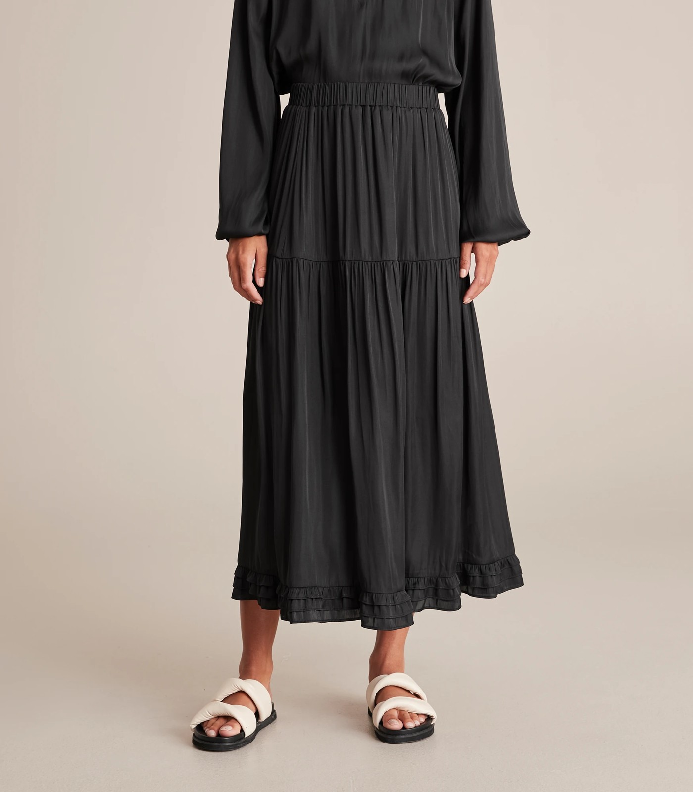 Preview Multi Ruffle Midi Skirt 3 of 6