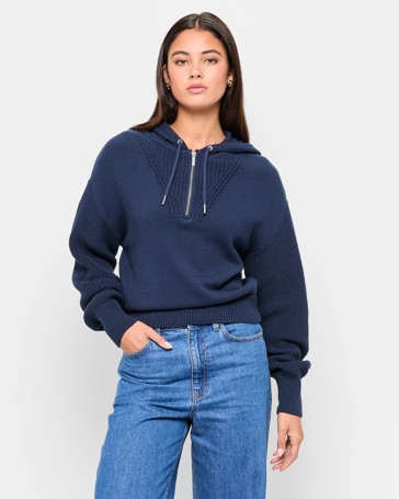 Australian Cotton Hooded Knit Jumper - Lily Loves