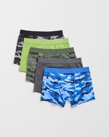 Maxx Australian Cotton 5 Pack Older Boys Trunks