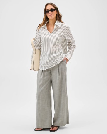 Preview Australian Cotton Blend Popover Blouse