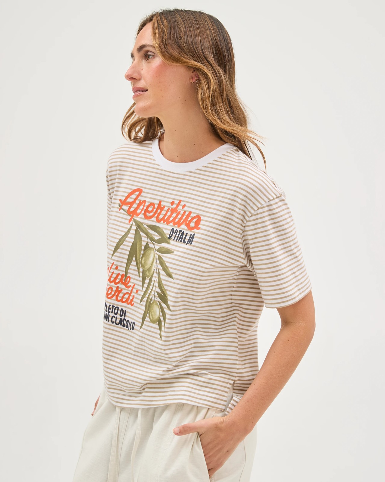 Australian Cotton Boxy Print T-Shirt - Crushed Leaf 4 of 5