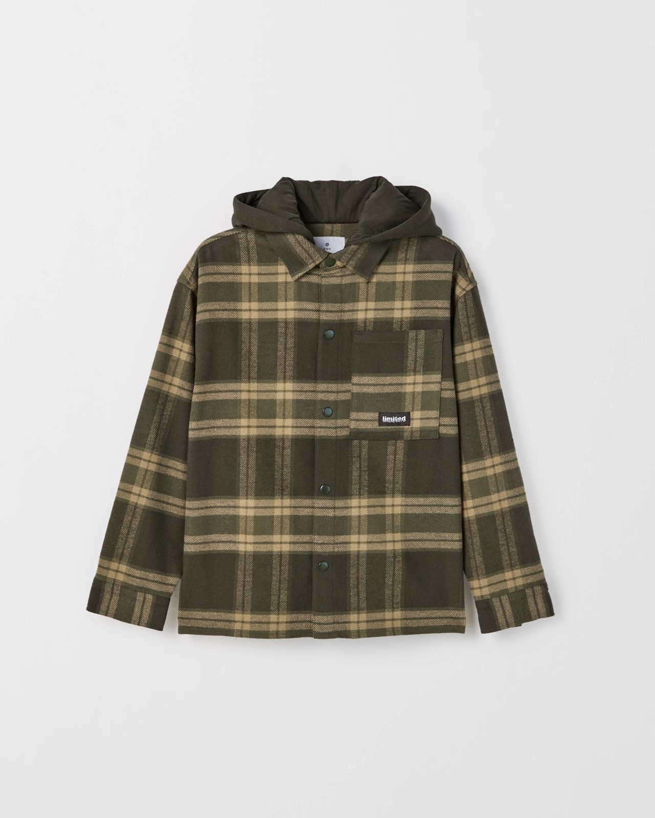Australian Cotton Heavy Flannelette Hooded Shirt - Green Check 5 of 6