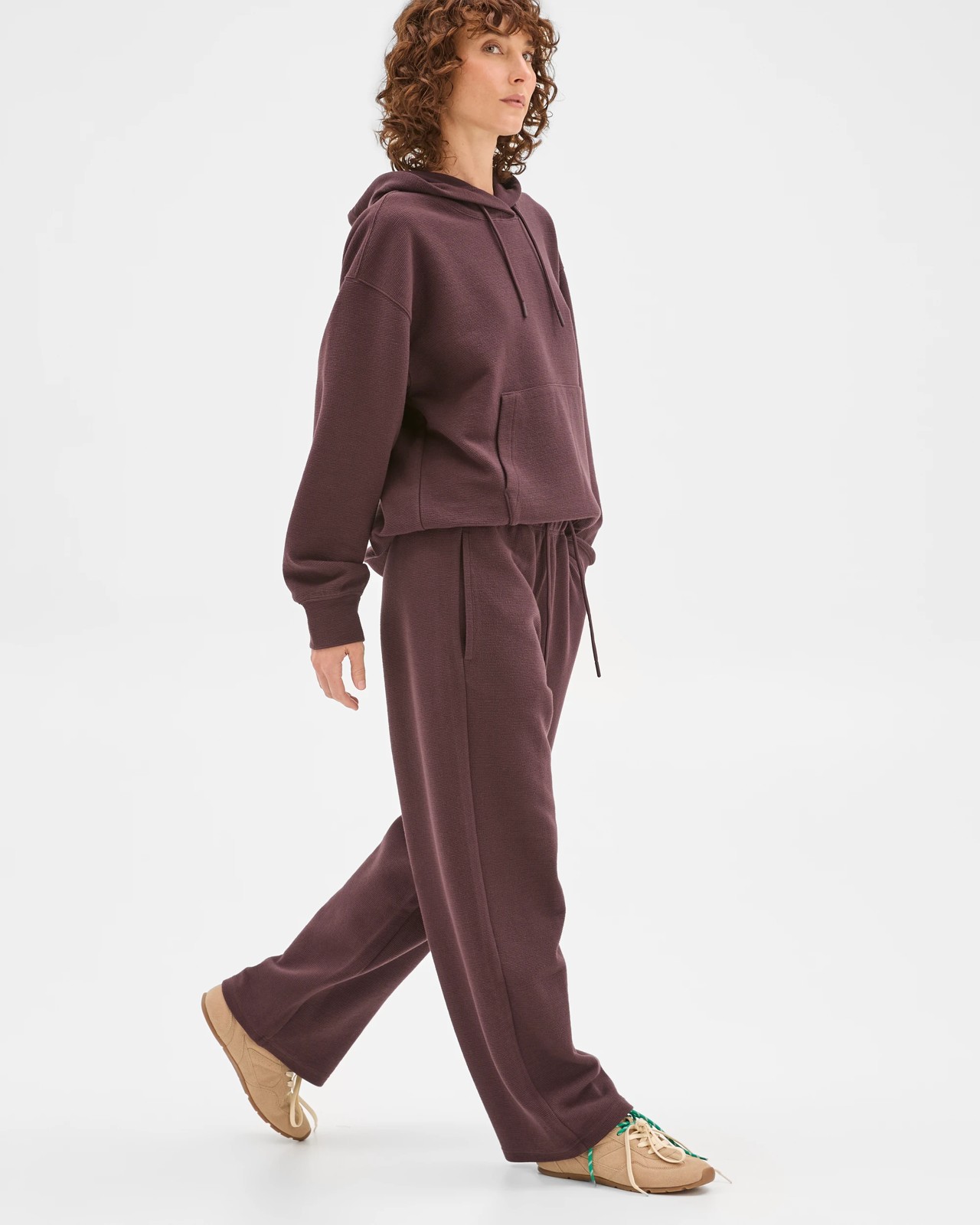 Active Australian Cotton Blend Crinkle Relaxed Pants - Raisin 3 of 5