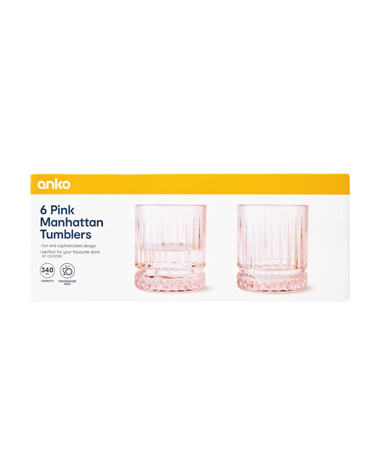 Anko 6 Pink Manhattan Tumblers 4 of 4
